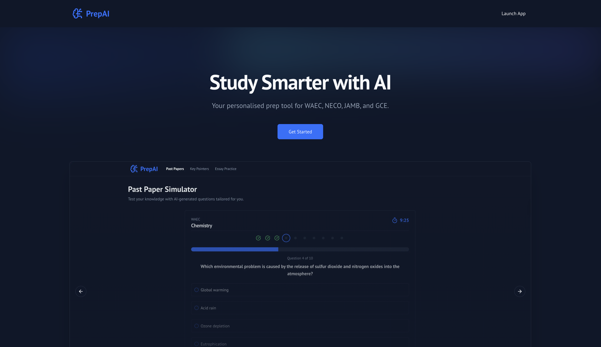 Screenshot of PrepAI